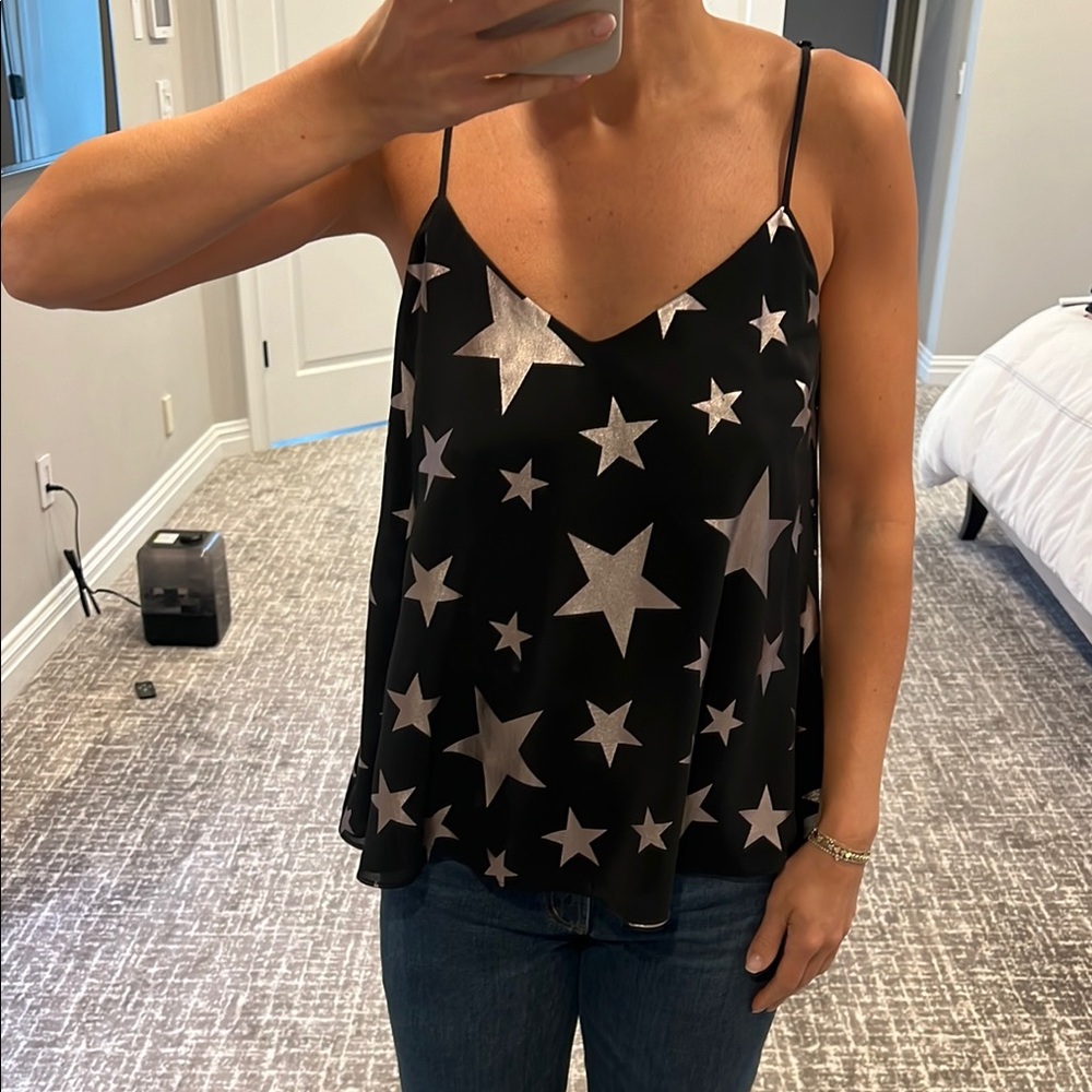 Black Star Print Women's Top